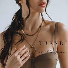 TRENDI Цепочка с медальоном лунница под золото