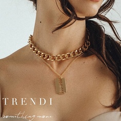 Цепочка TRENDI Колье на шею чокер и цепочка двойная с подвеской лезвие серебро