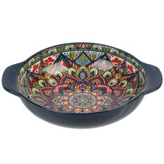 Салатник фарфор, 25х20.5х6 см, с ручками, Arabesque, 860083, синий