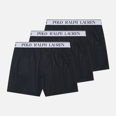 Комплект мужских трусов Polo Ralph Lauren Elastic Boxer 3-Pack, цвет чёрный