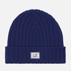 Шапка C.P. Company Extra Fine Logo, цвет синий