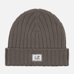 Шапка C.P. Company Extra Fine Logo, цвет коричневый