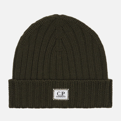 Шапка C.P. Company Extra Fine Logo, цвет оливковый