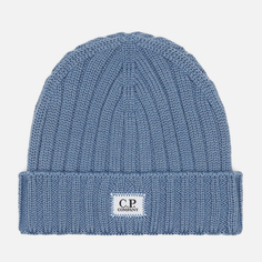 Шапка C.P. Company Extra Fine Logo, цвет голубой