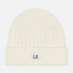 Шапка C.P. Company Extra Fine Logo, цвет белый