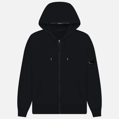 Мужская толстовка C.P. Company Light Fleece Zipped Hoodie Garment Dyed, цвет чёрный