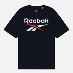 Мужская футболка Reebok Identity Big Stacked Logo, цвет синий