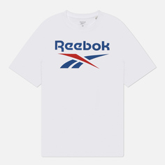 Мужская футболка Reebok Identity Big Stacked Logo, цвет белый