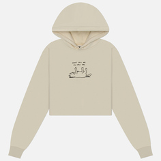 Женская толстовка RIPNDIP Dont Call Me Cropped Hoodie, цвет бежевый