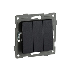 Выключатели встраиваемые выключатель 3-клавишный GUSI Ugra графит