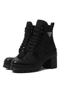 Комбинированные ботильоны Prada