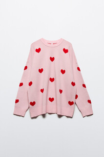 джемпер женский Джемпер толстой вязки с принтом в сердечко Befree