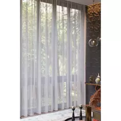 Тюль на ленте 250x280 см батист полосы цвет белый Garden