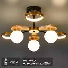 Люстра потолочная светодиодная Carmela с пультом управления 20 м² регулируемый белый свет цвет черный Arte Lamp