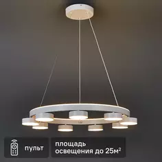 Люстра потолочная светодиодная Dito 3590-600 WH с пультом управления 25 м² регулируемый белый свет цвет белый Schaffner