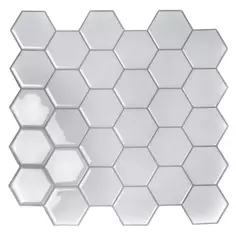 Комплект стеновых панелей ПВХ Соты белый 300x300x1.5 мм 0.465 м² Без бренда