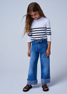 Вязаный джемпер для девочек, Белый Ostin