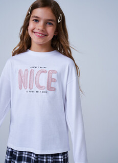 Толстовка с принтом для девочек, Белый Ostin