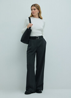 Джемпер в рубчик, Белый Ostin