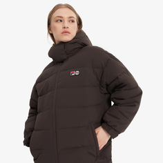 Куртки на натуральном пуху Женский пуховик FILA, Коричневый
