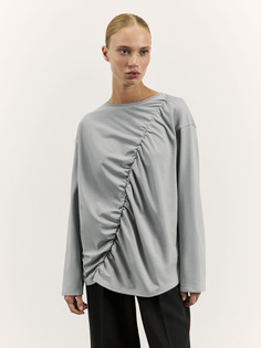 Лонгслив Эмма оверсайз со сборкой спереди