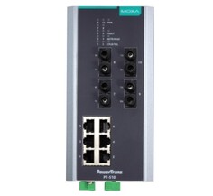 Коммутатор управляемый MOXA PT-510-4M-ST-HV DIN-Rail switch, 6 x 10/100BaseT(X), 4 x 100BaseFX MM, ST connectors, 1 power su