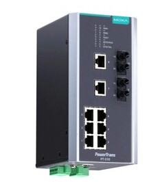 Коммутатор управляемый MOXA PT-510-MM-ST-48 DIN-Rail switch, 8 x 10/100BaseT(X), 2 x 100BaseFX MM, ST connectors, 1 power supply