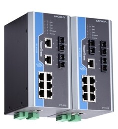 Коммутатор управляемый MOXA PT-510-SS-SC-48 DIN-Rail switch, 8 x 10/100BaseT(X), 2 x 100BaseFX SM, SC connectors, 1 power supply (48 VDC)