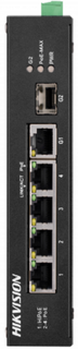 Коммутатор HIKVISION DS-3T0306HP-E/HS неуправляемый, 3*RJ45 100M PoE с грозозащитой 6кВ, бюджет PoE 60Вт, поддержка режима передачи до 300м, 4.8Гб/с,