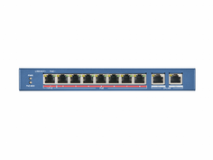Коммутатор PoE HIKVISION DS-3E0310P-E/M 8 RJ45, с грозозащитой 6кВ, 2 Uplink порт 1000М Ethernet,бюджет PoE 60Вт, поддерживают режим передачи до 300 м