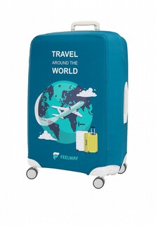 Чехол для чемодана Feelway Тканевый M бирюзовый