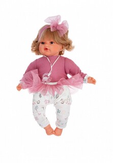 Кукла Munecas Dolls Antonio Juan озвученная Лорена в розовом, 42 см, плачет, мягконабивная