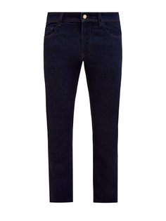 Джинсы из хлопкового денима и кашемира с контрастной прострочкой Canali