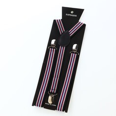 Подтяжки взрослые, ширина 2,5 см, цвет черный/белый/красный NO Brand