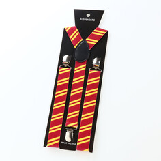 Подтяжки взрослые, ширина 2,5 см, цвет бордовый/желтый NO Brand