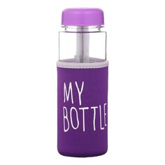 Бутылка для воды, 500 мл, my bottle, 19.5 х 6 см, чехол в комплекте, фиолетовая NO Brand