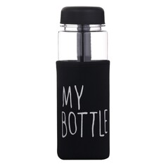 Бутылка для воды, 500 мл, my bottle, 19.5 х 6 см, чехол в комплекте, черная NO Brand