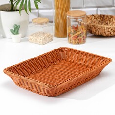 Корзина для продуктов доляна, 40×29,5×7 см, цвет коричневый