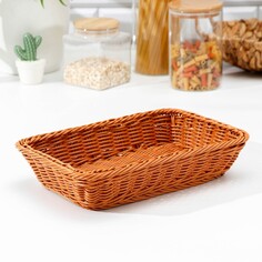 Корзина для продуктов доляна, 30×19,5×6 см, цвет коричневый