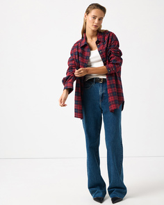 Джинсы Wide leg WL100 синего цвета с необработанным низом