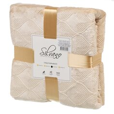 Плед евро, 200х220 см, велсофт жаккард, 100% полиэстер, Silvano, Lotus, бежевый, 200/003-LOT/LA