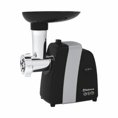 Мясорубка электрическая Sakura, SA-6434, 1600 Вт, реверс, 1.2 кг/мин, пластик, 2 насадки