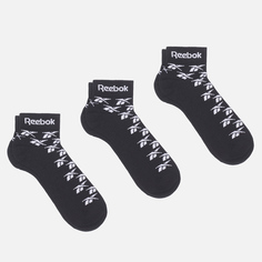 Комплект носков Reebok Ankle Vector 3-Pack, цвет чёрный