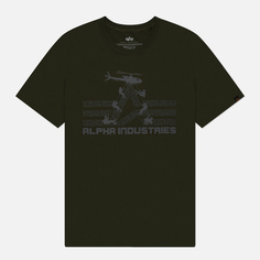 Мужская футболка Alpha Industries Repel, цвет оливковый