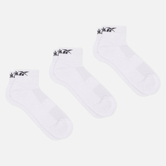Комплект носков Reebok Ankle Core 3-Pack, цвет белый