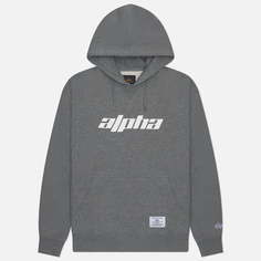 Мужская толстовка Alpha Industries Logos Hoodie, цвет серый