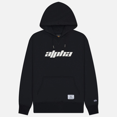 Мужская толстовка Alpha Industries Logos Hoodie, цвет чёрный