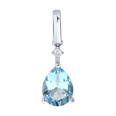 Подвеска SOKOLOV из белого золота с топазом и бриллиантом выращенным