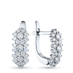 Серьги из серебра э0612сг10170100_white ЭПЛ Даймонд