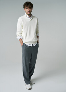 Хлопковый джемпер, Белый Ostin